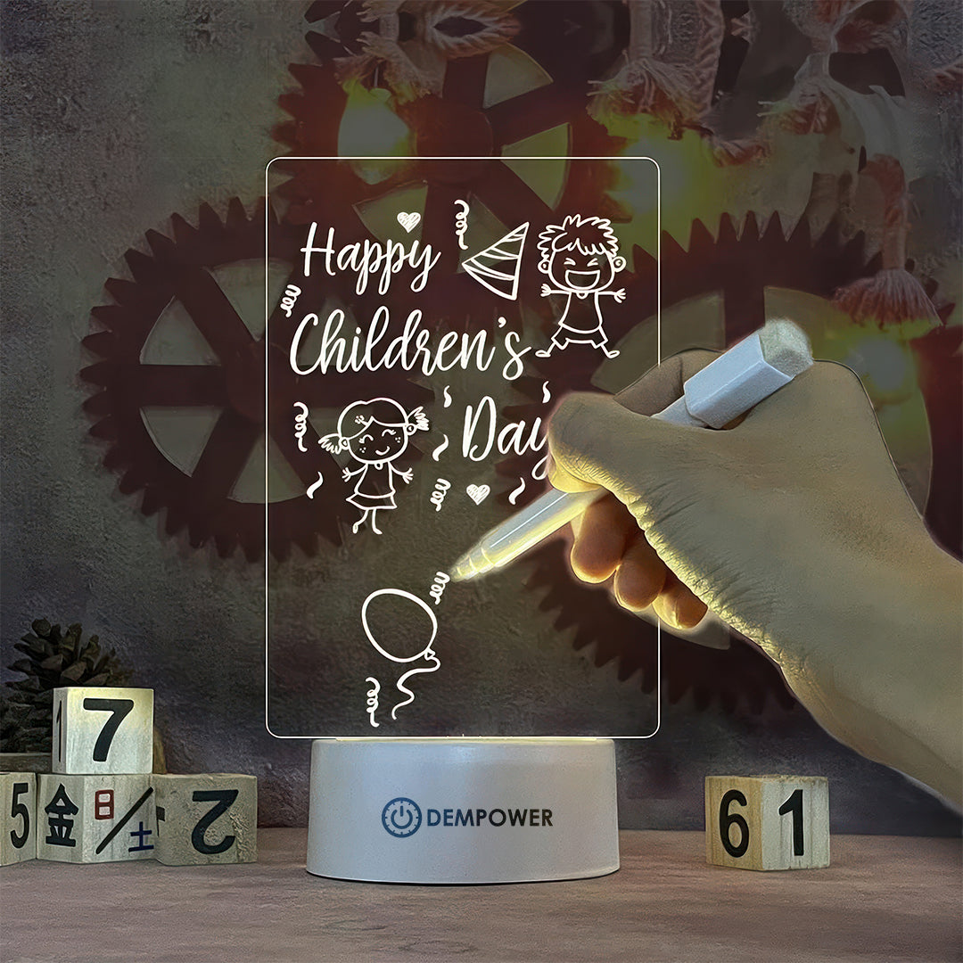 Acrylic Message Note Drawing Board Personalized Led Lamp Erasable Customizable Night Lights