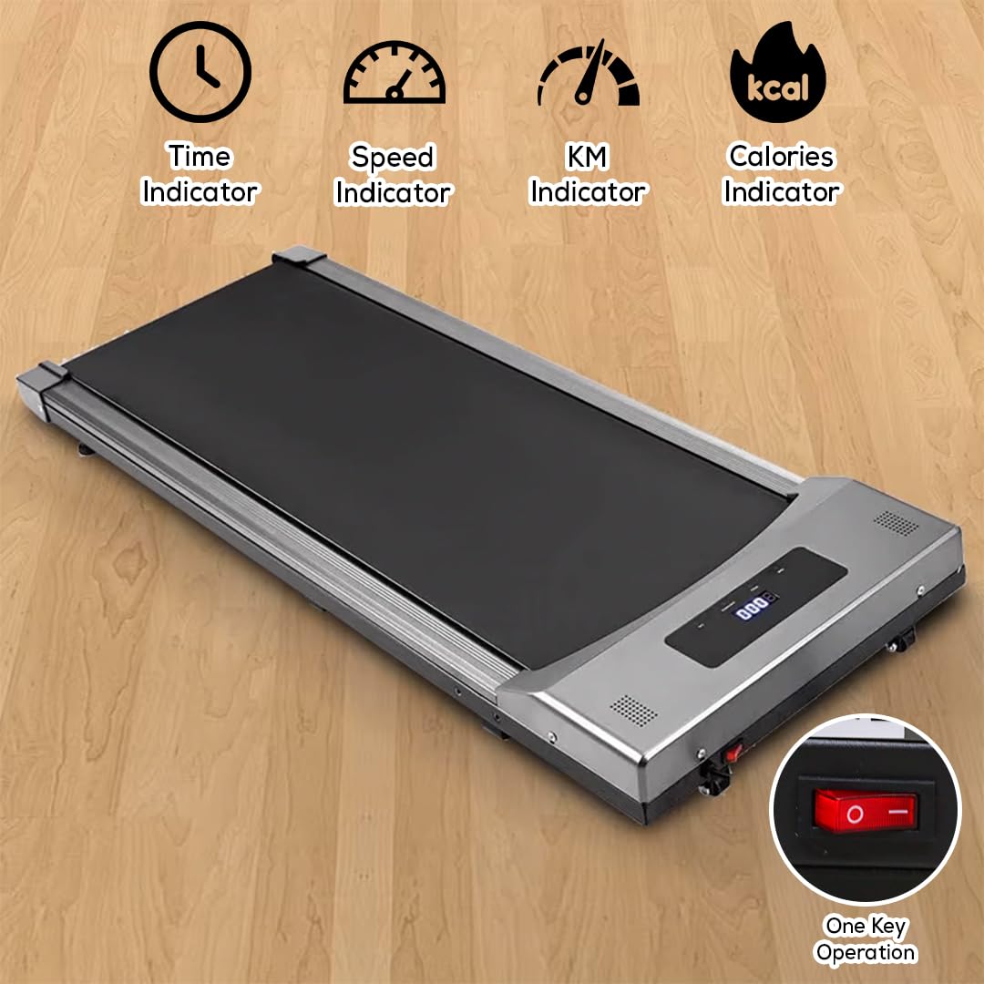Dempower Walking Pad Treadmill, Under Desk Treadmill with Remote Control & LED Display, 0.75 HP - Walking Treadmills for Home Office Exercise, Adjustable Speed, 300 Lbs Capacity