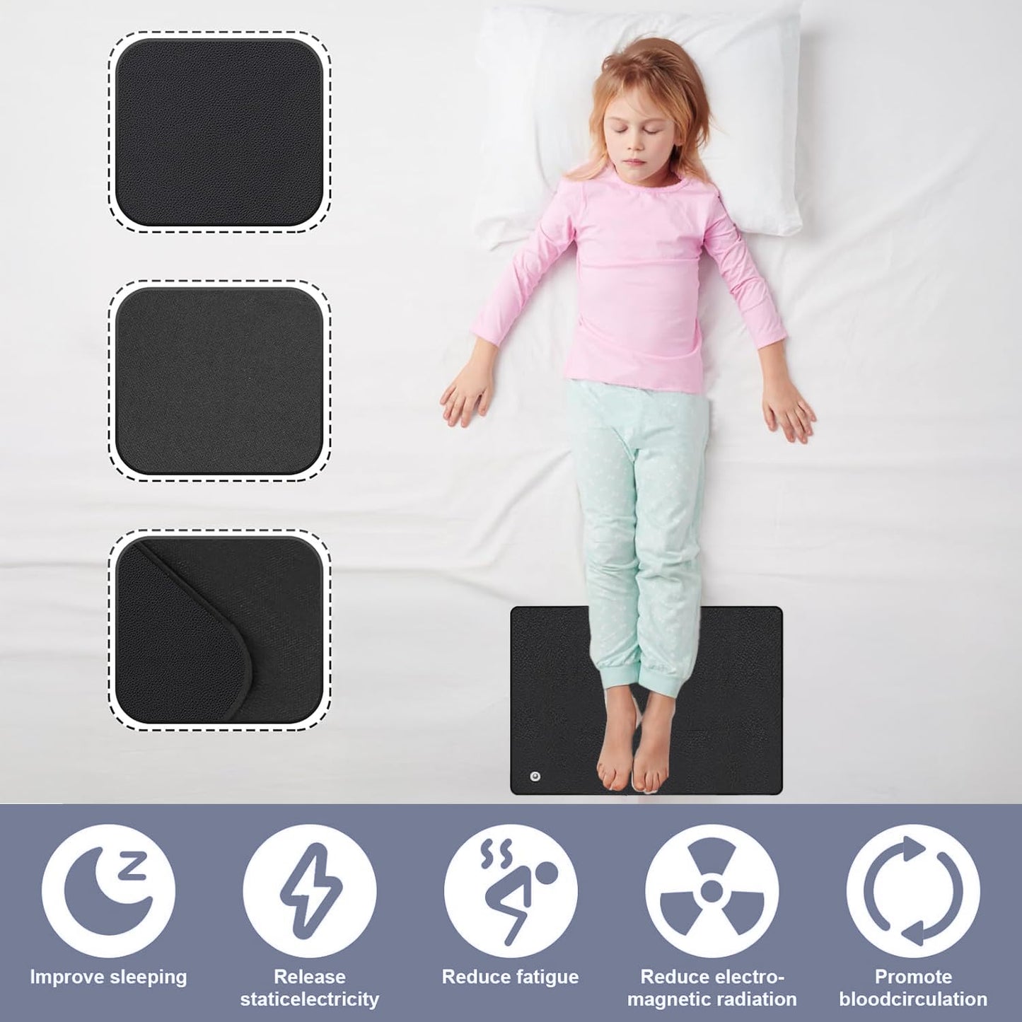 Grounding Mat, 23.6 * 15.7 inch - Reduce Anxiety & Stress, Earthing Mat for Better Sleep & Balance, Grounding Mat for Use at Home, Office, Work - Grounding Well Mat for Health