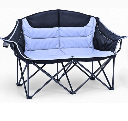 DEMPOWER Camping Chair for Adults, 2 Person Oversized Folding-Portable, 440 Lbs / 200 Kg Capacity,Double Camping Chairs for Picnic Fishing Indoor-Outdoor Activite with Cup Holder and Armrest