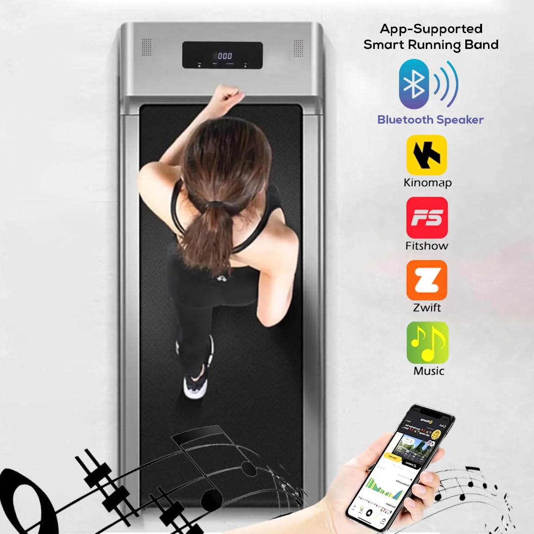 Walking Pad Treadmills for Home Foldable, FitShow App Stats View, Bluetooth Speaker,0,75 HP Quiet Engine 300 lbs Capacity, Running Machines Home for Heavy People, Under Desk Treadmill with Handle
