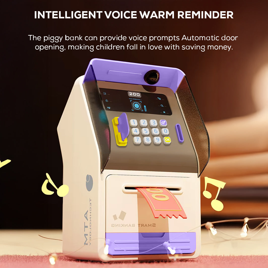 Smart Money Box for Kids – Password Lock, Voice Guide & ATM-Style Auto Cash Intake