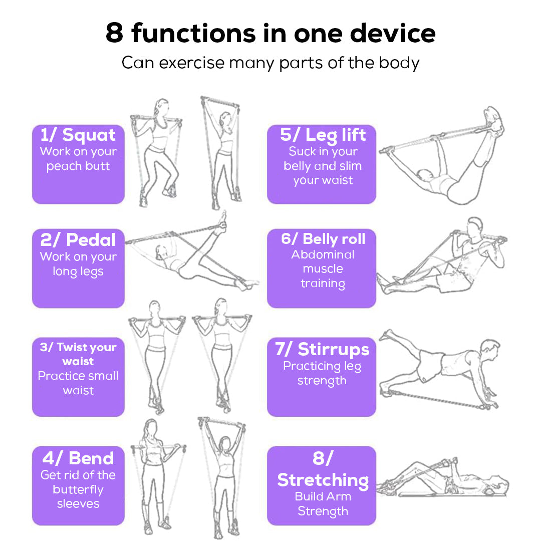 Portable Pilates Resistance Bar – Multi-Purpose Fitness & Home Workout Stick