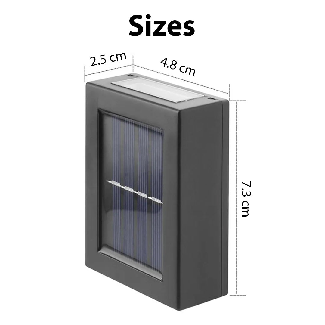 Pack of 2 Solar Outdoor Wall Light - Waterproof for Garden & Patio