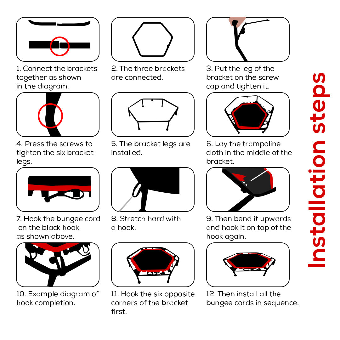 Durable Hexagonal Fitness Trampoline with Adjustable Handle – Ideal for Fun and Safe Home Workouts