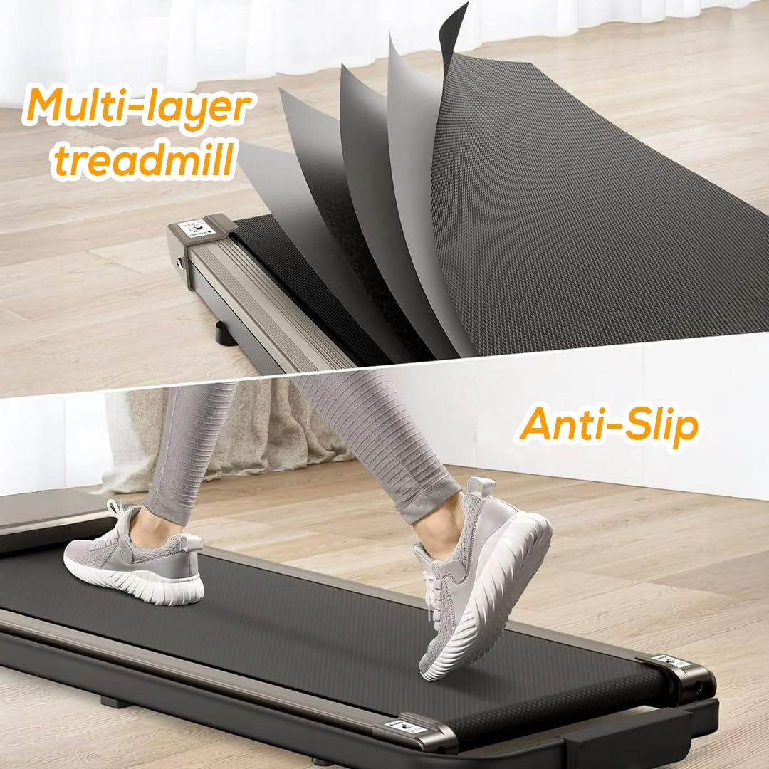 Walking Pad Treadmills for Home Foldable, FitShow App Stats View, Bluetooth Speaker, Folding Treadmills 300 lbs Capacity, Running Machines Home for Heavy People, Under Desk Treadmill with Handle