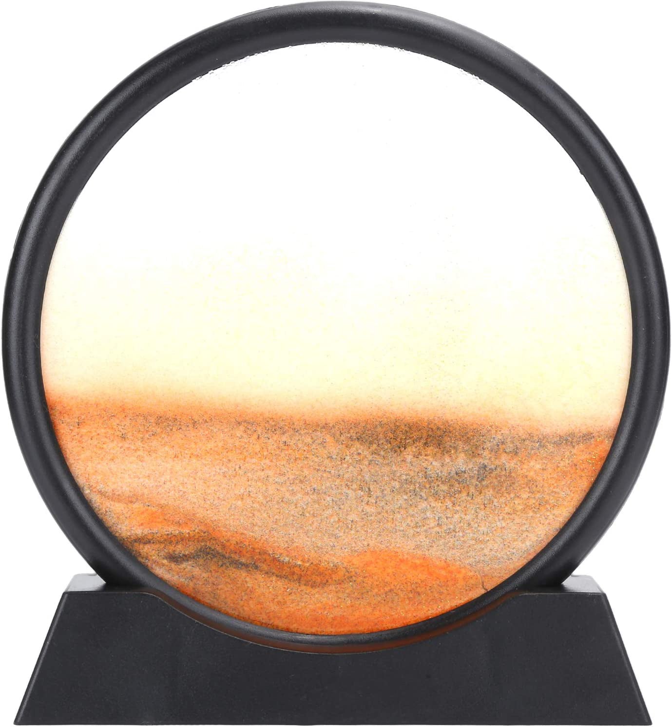 12 INC Moving Sand Art Picture Round Decor Glass and Plastic