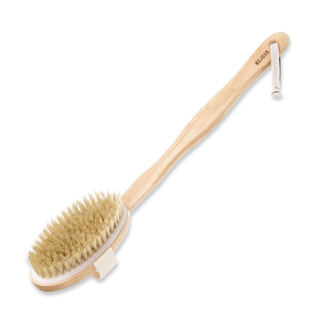 Ergonomic Long Handle Body Brush for Easy Cleaning Bamboo