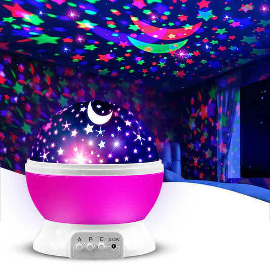 360° Rotation Star Projector Night Light (Pink)