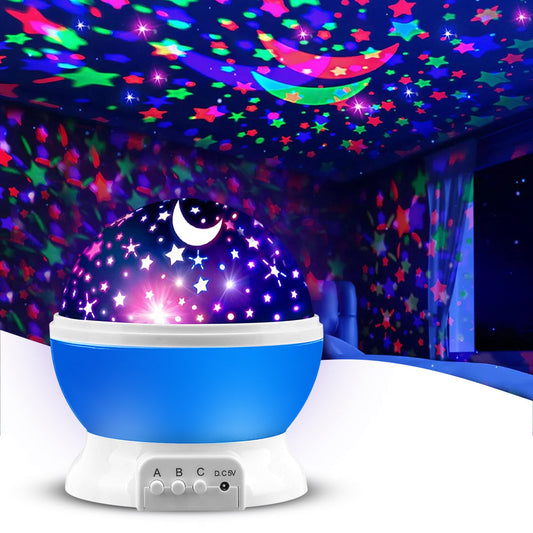 360° Rotation Star Projector Night Light (Blue)