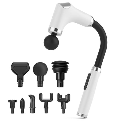 Cordless Massage Gun – 8 Heads, 6 Speed Levels, 3 Modes, Long Handle Ergonomic Design, Ultra Quiet Operation