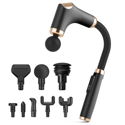 Cordless Massage Gun – 8 Heads, 6 Speed Levels, 3 Modes, Long Handle Ergonomic Design, Ultra Quiet Operation