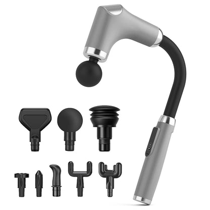 Cordless Massage Gun – 8 Heads, 6 Speed Levels, 3 Modes, Long Handle Ergonomic Design, Ultra Quiet Operation