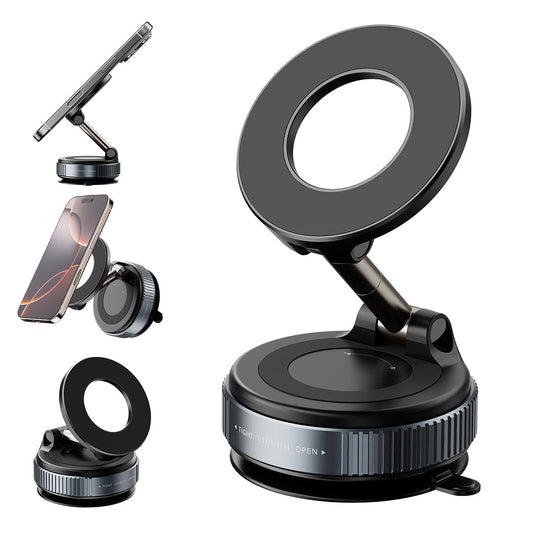 360° Adjustable Magnetic Phone Holder – Vacuum Base & Foldable Design