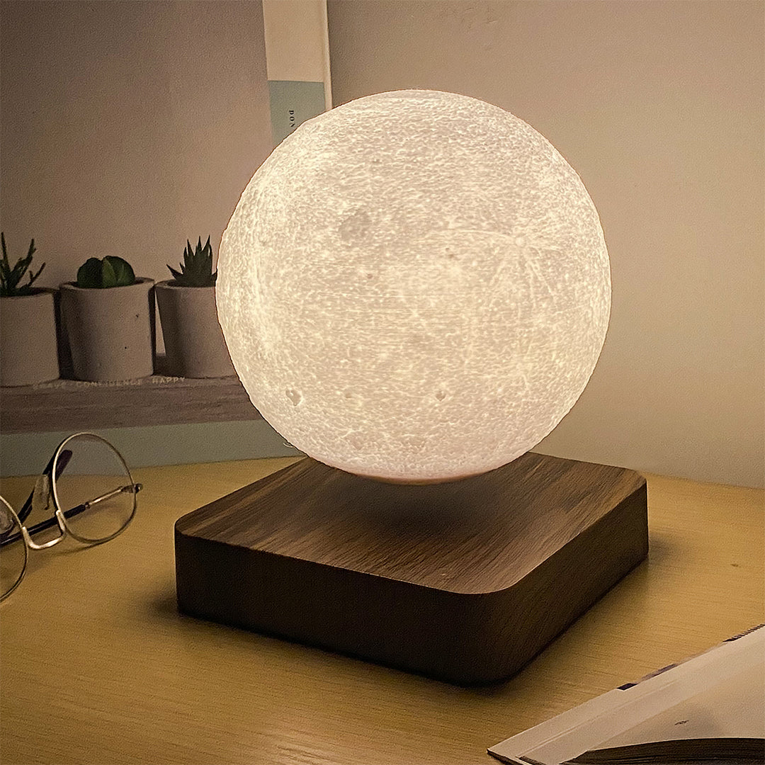 Magnetic Levitating Moon Lamp – Stylish Design with 3 Light Modes and Wooden Base