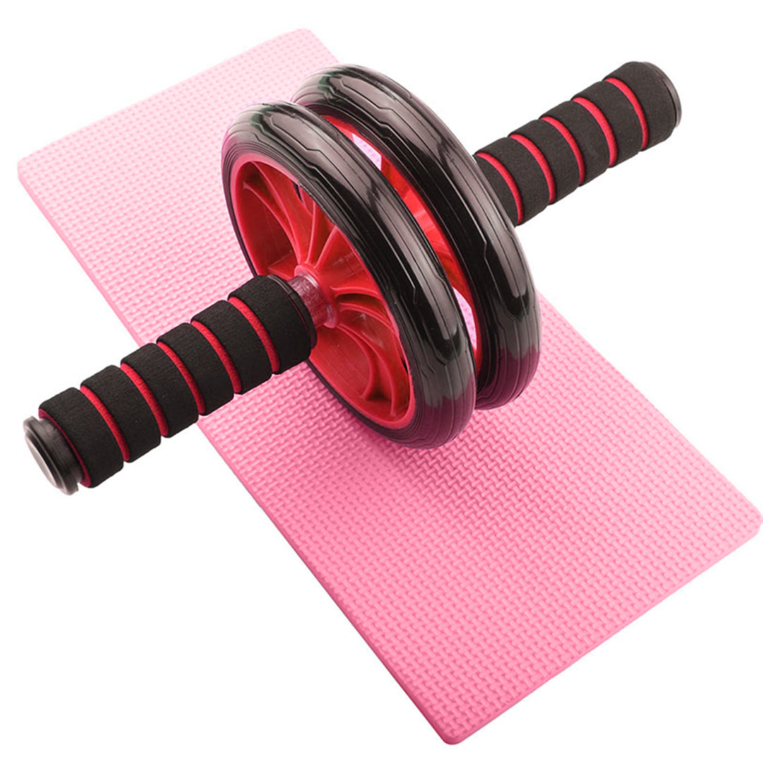 Double Wheel Ab Roller – Non-Slip Handles and Knee Support Pad