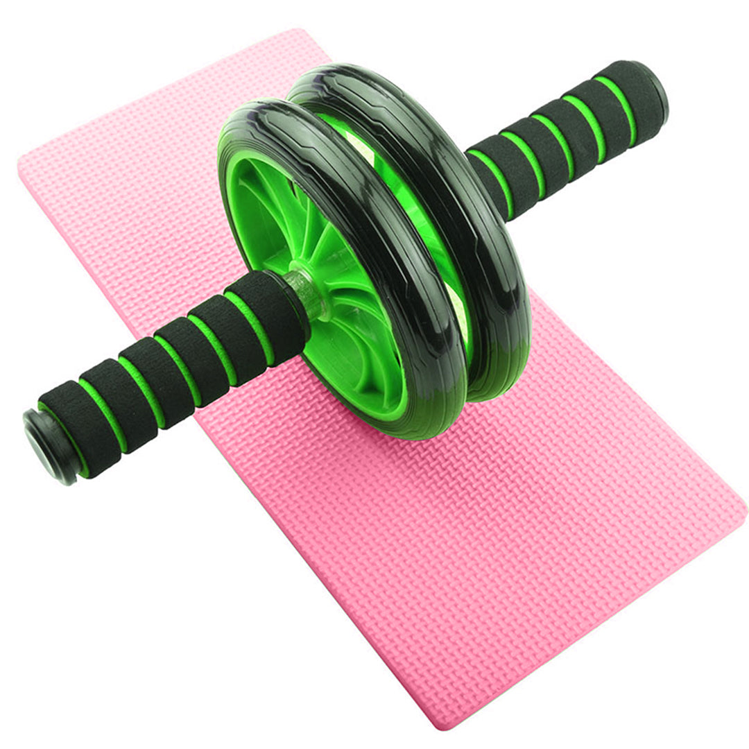 Double Wheel Ab Roller – Non-Slip Handles and Knee Support Pad