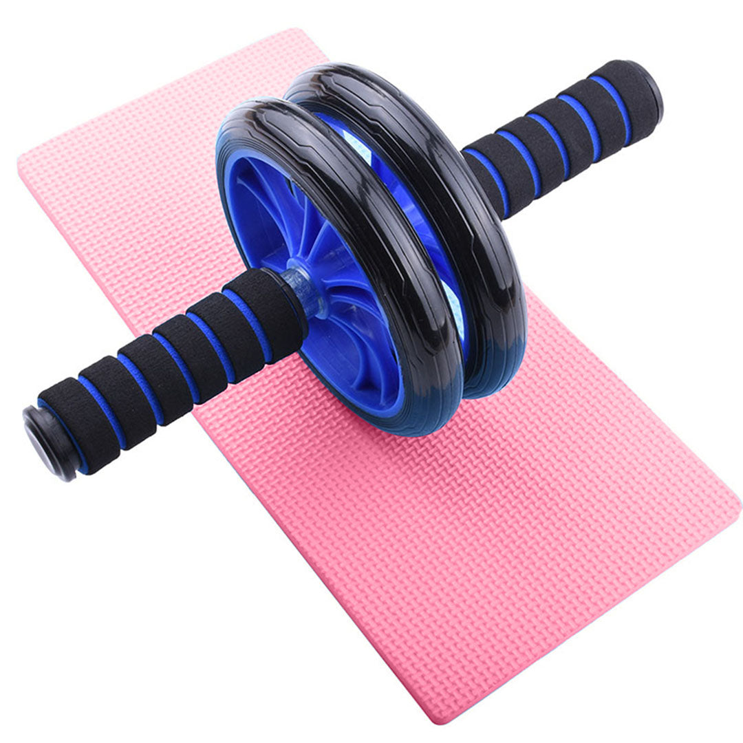 Double Wheel Ab Roller – Non-Slip Handles and Knee Support Pad