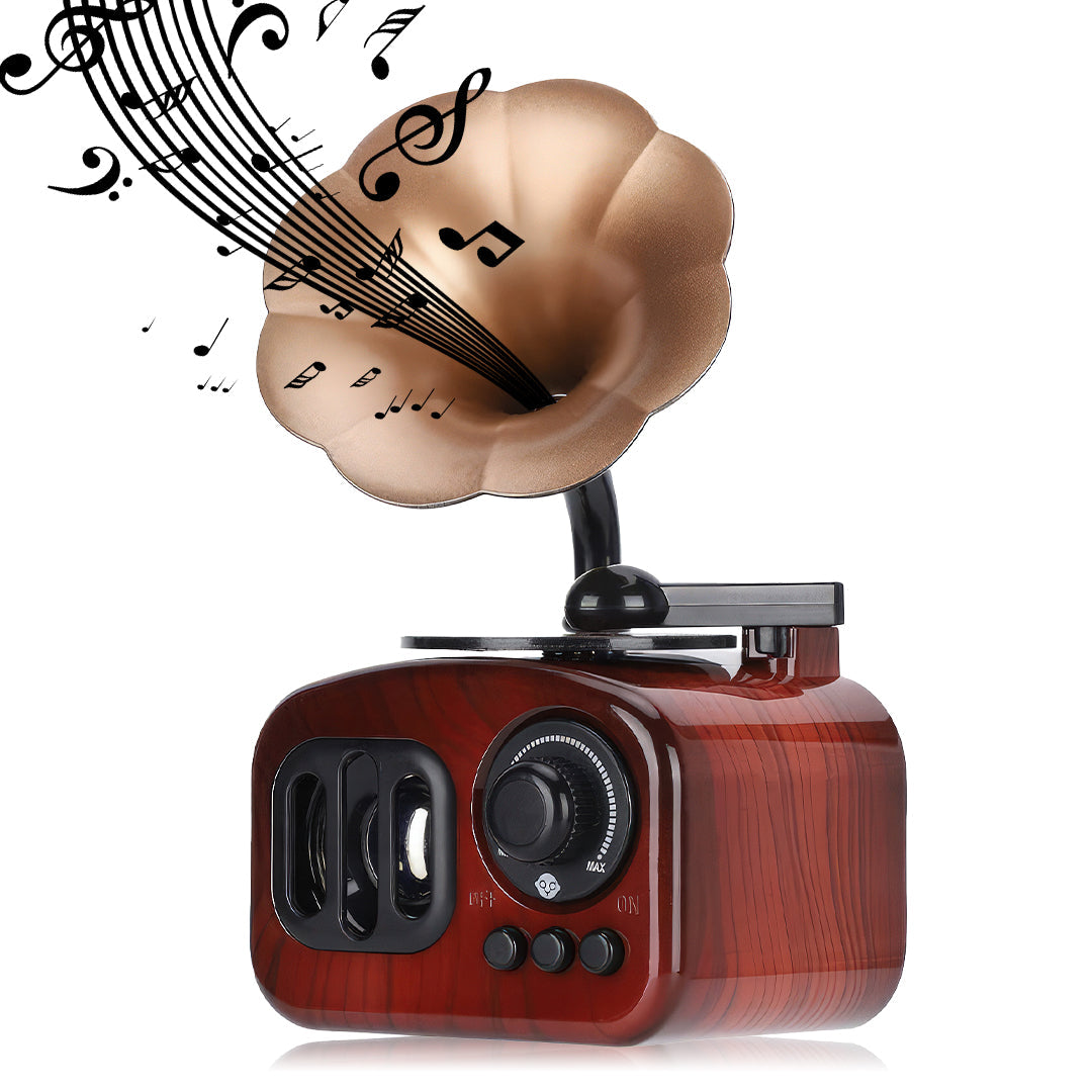 Gramophone Style Wooden Music Box