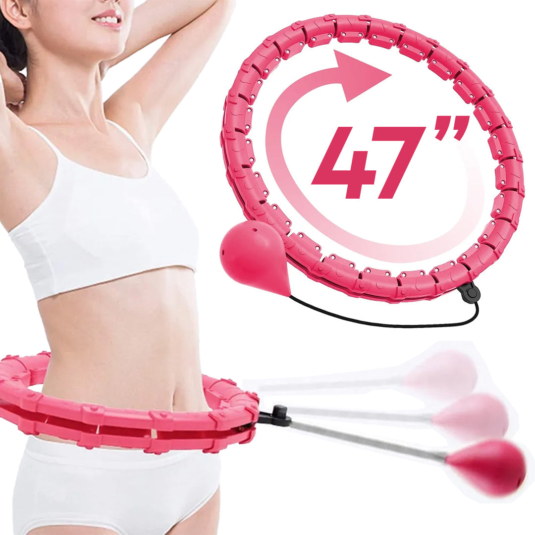Adjustable Never-Fall Hula Hoop – 360° Rotating Exercise Ring with 47” Waist Size