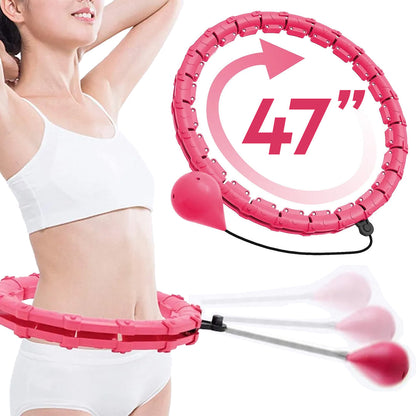 Adjustable Never-Fall Hula Hoop – 360° Rotating Exercise Ring with 47” Waist Size