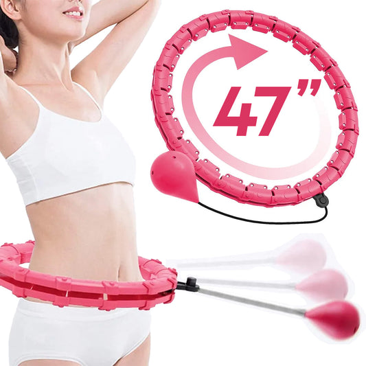 Adjustable Never-Fall Hula Hoop – 360° Rotating Exercise Ring with 47” Waist Size