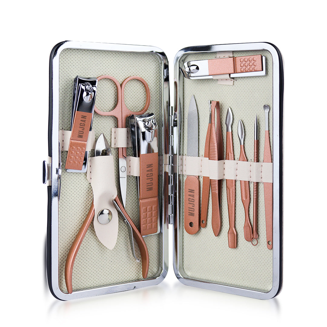 12 PCS Nail Manicure Pedicure Set (Beige)