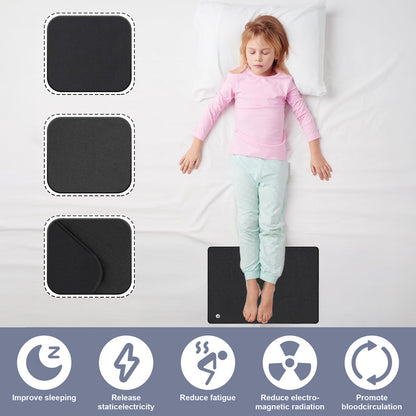 Grounding Mat, 23.6 * 15.7 inch - Reduce Anxiety & Stress, Earthing Mat for Better Sleep & Balance, Grounding Mat for Use at Home, Office, Work - Grounding Well Mat for Health
