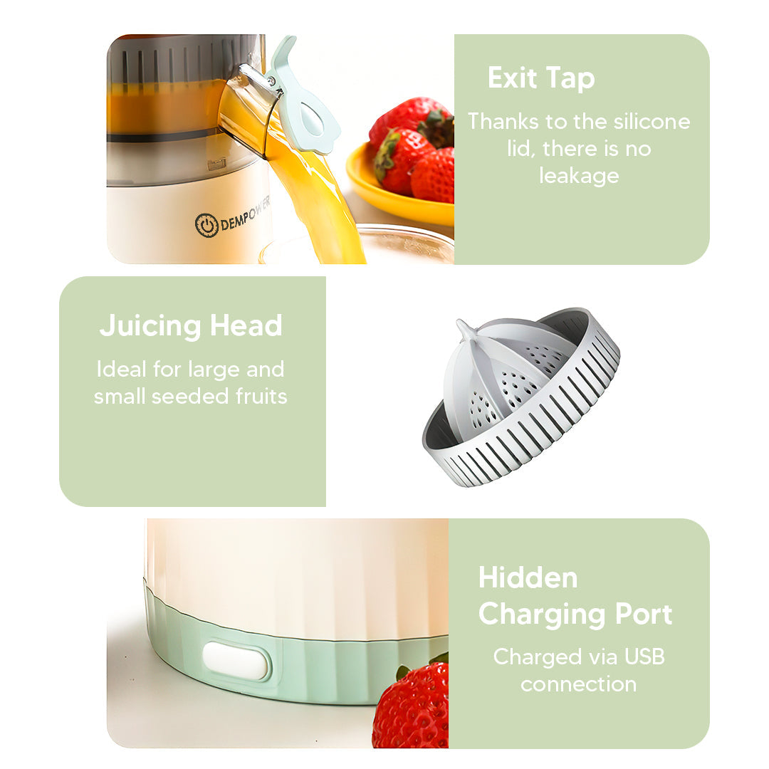 Compact Wireless Juicer – Rechargeable, Powerful Motor & Effortless Cleaning