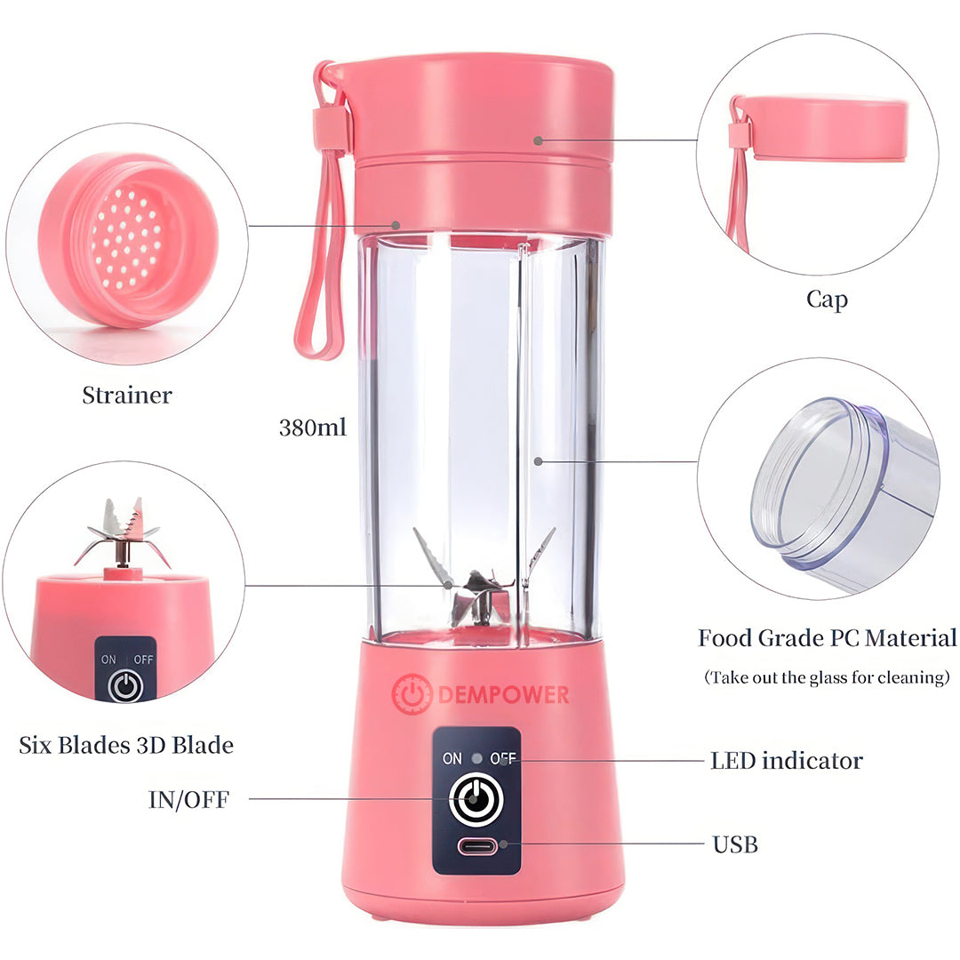 Portable Rechargeable Smoothie Blender 380ml