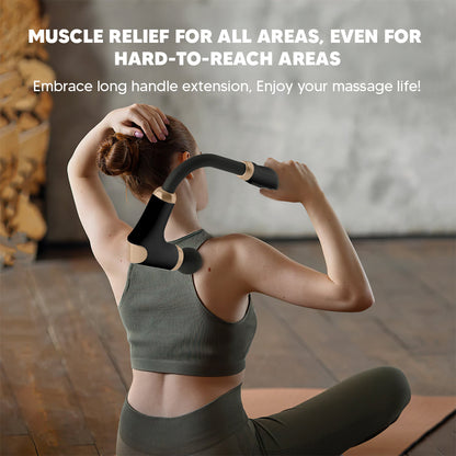 Cordless Massage Gun – 8 Heads, 6 Speed Levels, 3 Modes, Long Handle Ergonomic Design, Ultra Quiet Operation