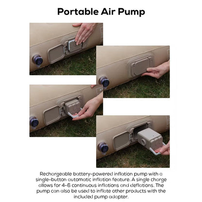 Double-Layer Inflatable Air Mattress – Built-In Rechargeable Air Pump, Ultra-Soft Plush Surface, Waterproof & Durable Design