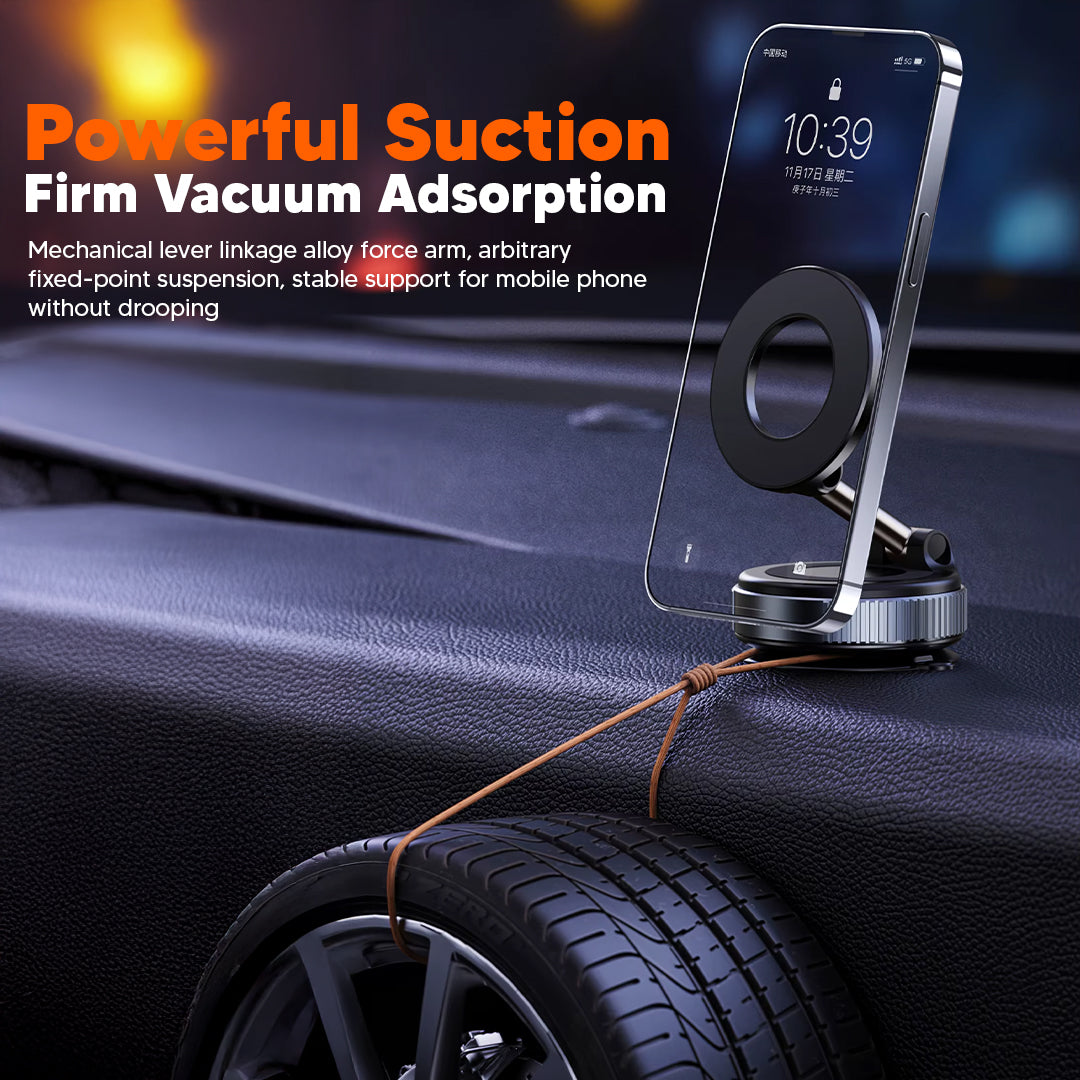 360° Adjustable Magnetic Phone Holder – Vacuum Base & Foldable Design