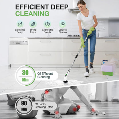 Pro Electric Cleaning Brush – 9 Heads, Dual-Speed, IPX7 Waterproof