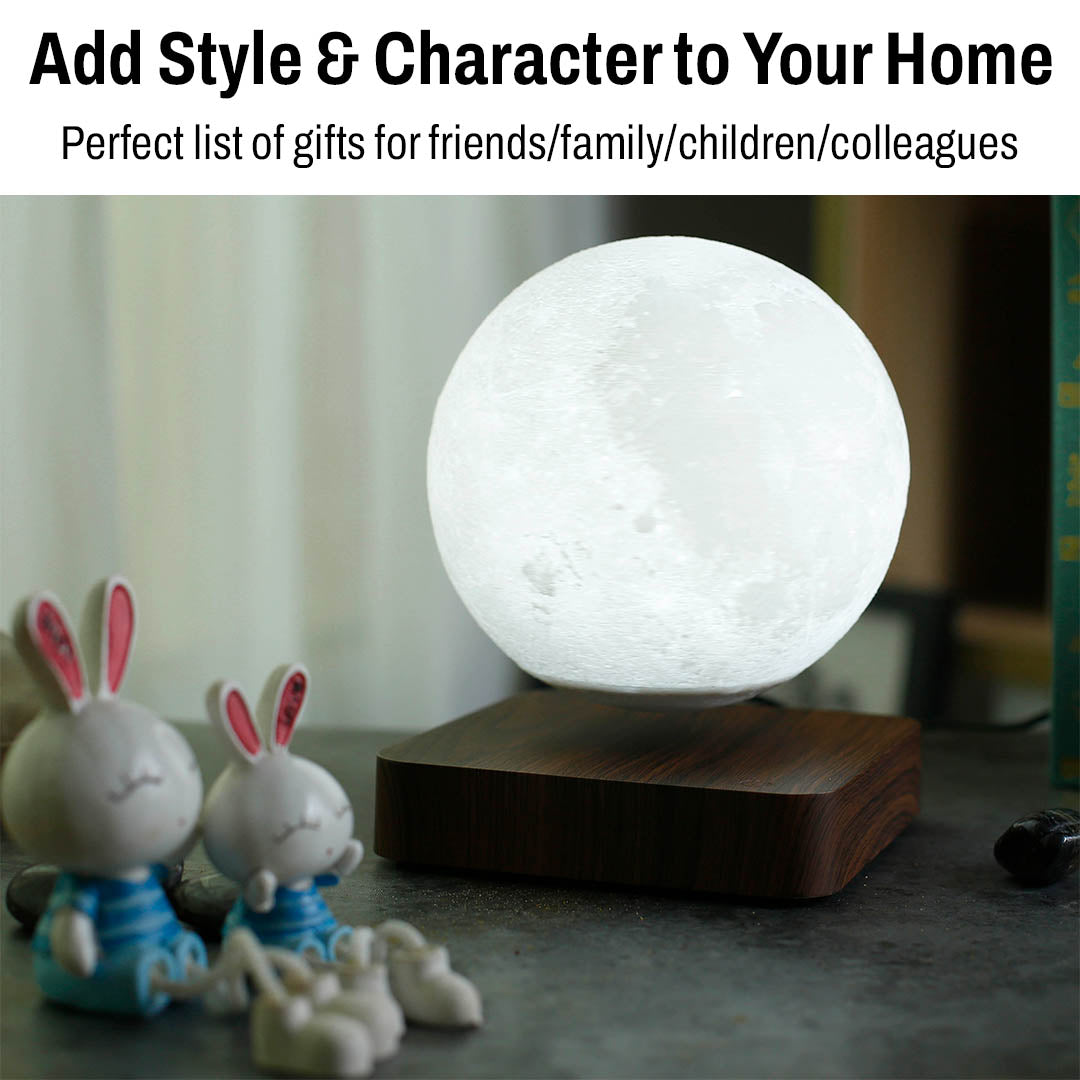 Magnetic Levitating Moon Lamp – Stylish Design with 3 Light Modes and Wooden Base