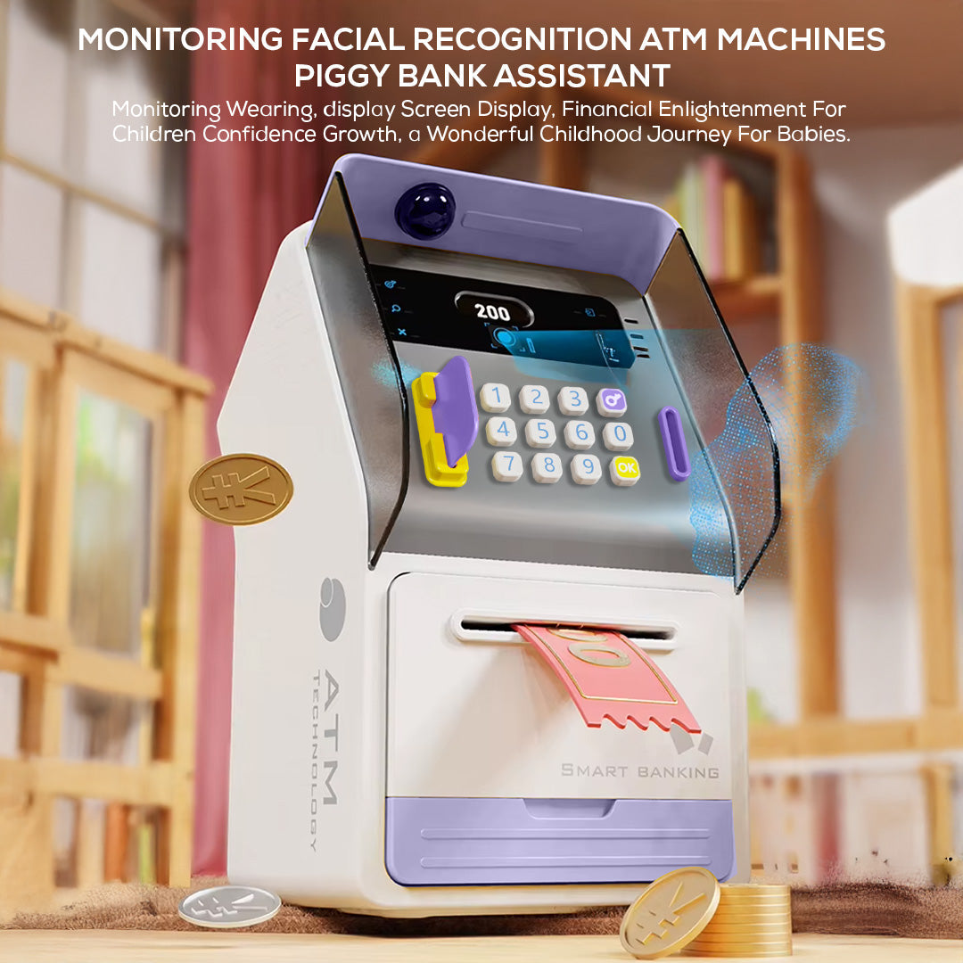 Smart Money Box for Kids – Password Lock, Voice Guide & ATM-Style Auto Cash Intake