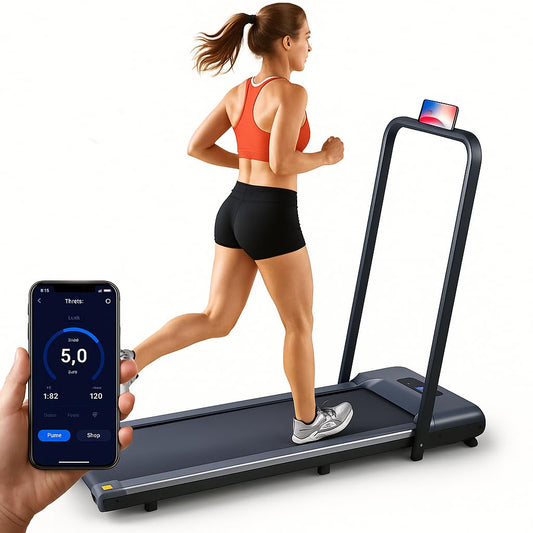 Dempower Walking Pad Treadmill, Under Desk Treadmill with Remote Control & LED Display, 0.75 HP - Walking Treadmills for Home Office Exercise, Adjustable Speed, 300 Lbs Capacity