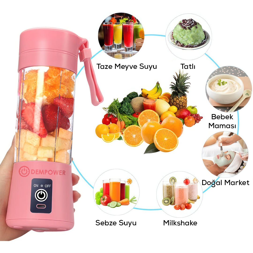 Portable Rechargeable Smoothie Blender 380ml