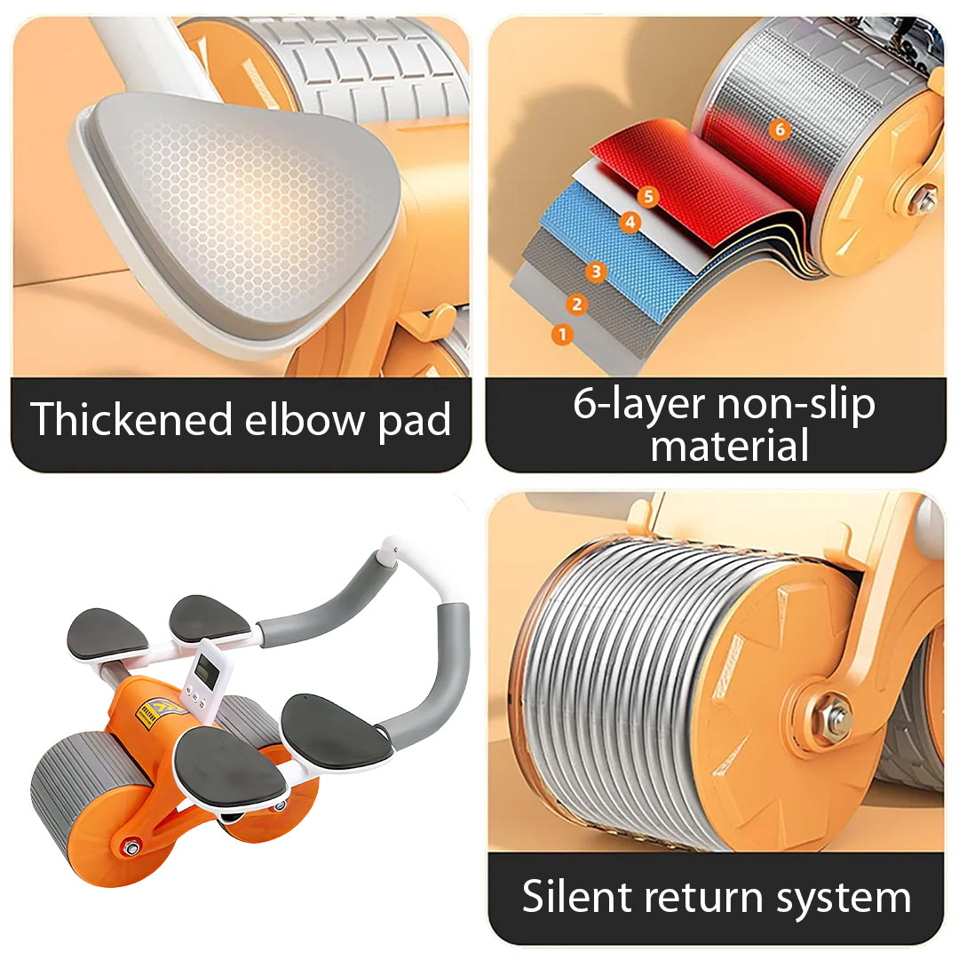 Ab Roller with Elbow Support and Digital Counter – Abs, Arms, Back and Chest Exercise Equipment