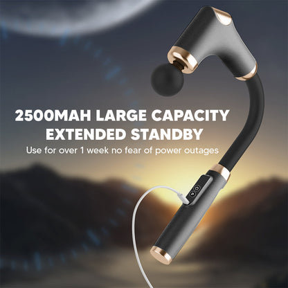 Cordless Massage Gun – 8 Heads, 6 Speed Levels, 3 Modes, Long Handle Ergonomic Design, Ultra Quiet Operation