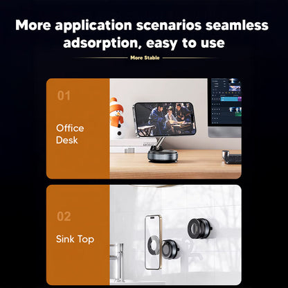360° Adjustable Magnetic Phone Holder – Vacuum Base & Foldable Design