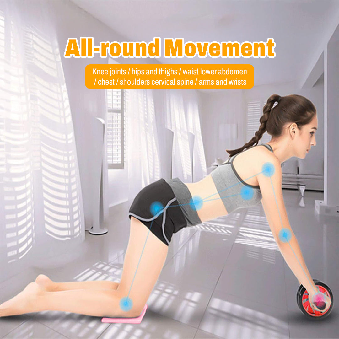 Double Wheel Ab Roller – Non-Slip Handles and Knee Support Pad