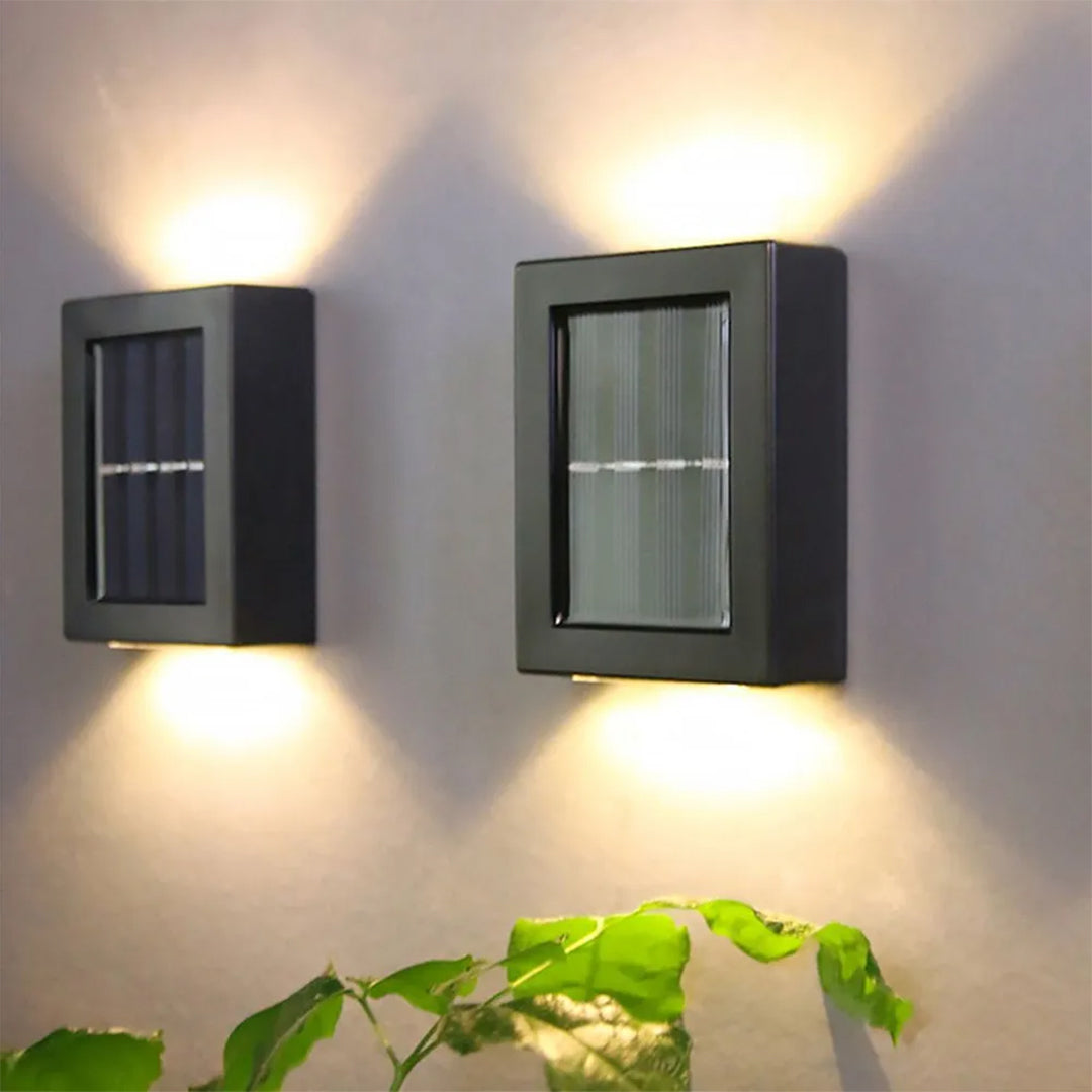 Pack of 2 Solar Outdoor Wall Light - Waterproof for Garden & Patio