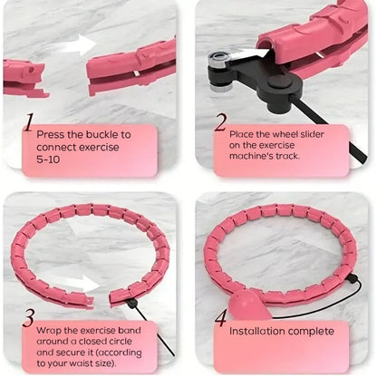 Adjustable Never-Fall Hula Hoop – 360° Rotating Exercise Ring with 47” Waist Size