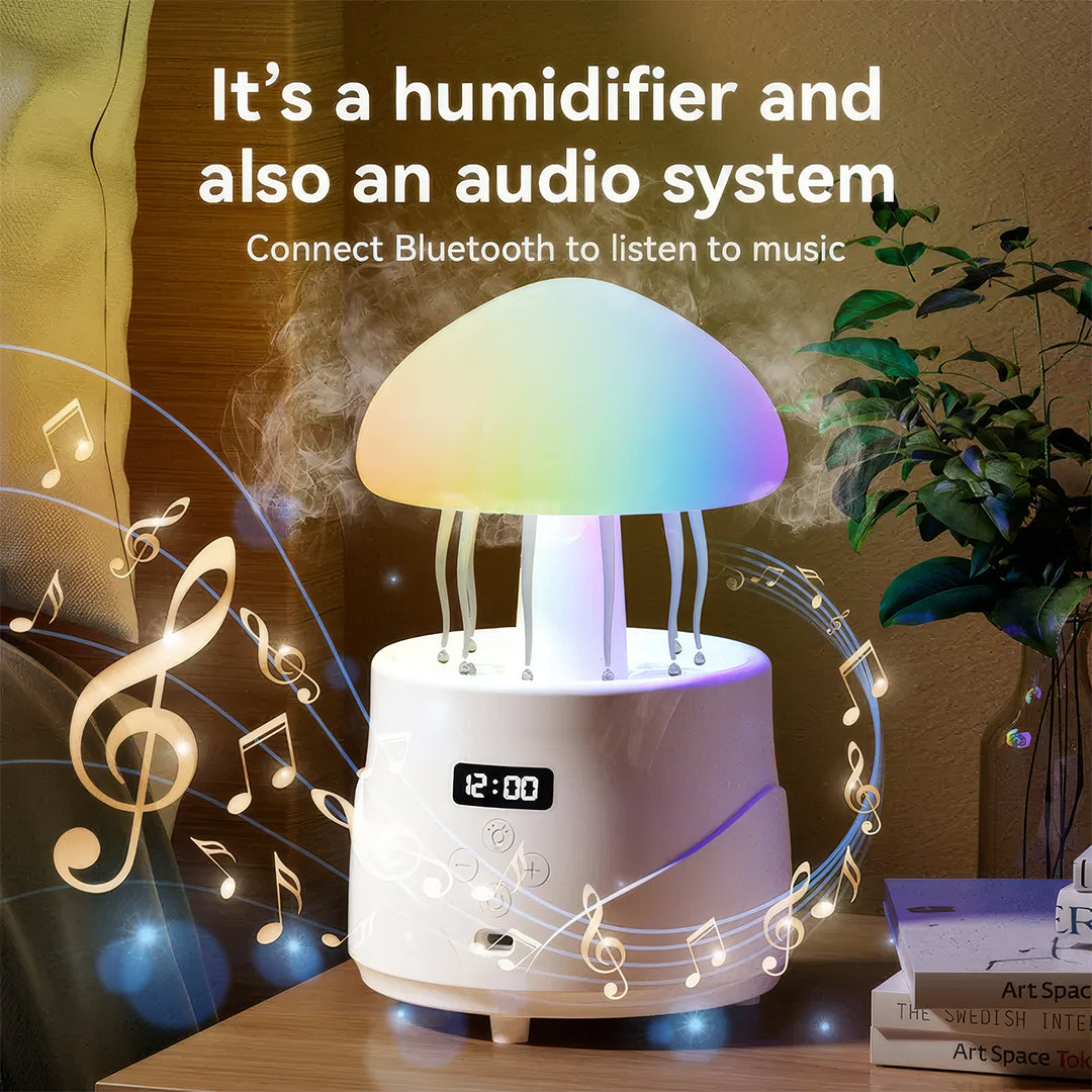 Mushroom-Shaped Humidifier & Bluetooth Speaker – 400ml Capacity & Colorful Lights