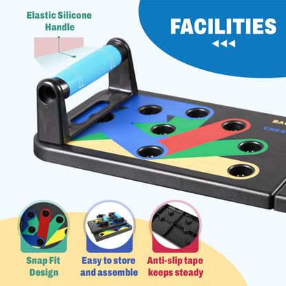 Color-Coded Foldable Push-Up Board for 4 Muscle Groups