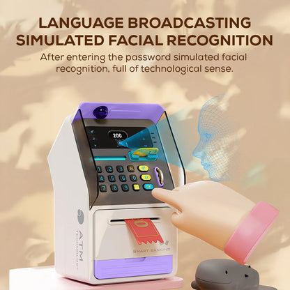 Smart Money Box for Kids – Password Lock, Voice Guide & ATM-Style Auto Cash Intake