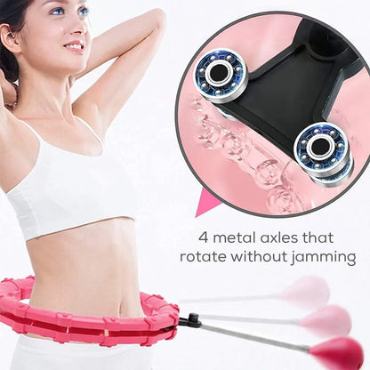 Adjustable Never-Fall Hula Hoop – 360° Rotating Exercise Ring with 47” Waist Size