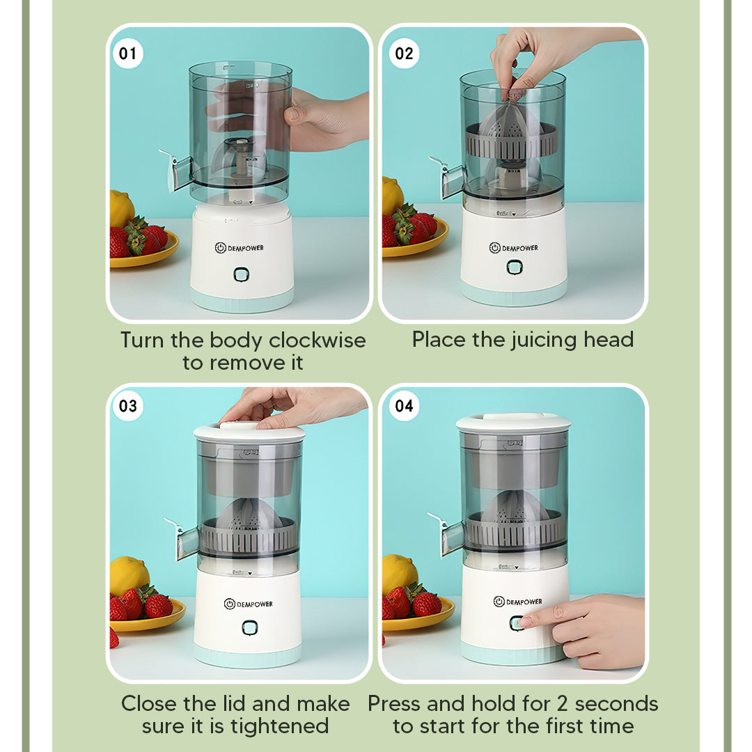 Compact Wireless Juicer – Rechargeable, Powerful Motor & Effortless Cleaning