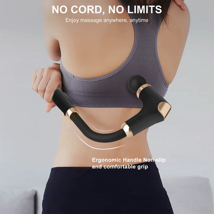 Cordless Massage Gun – 8 Heads, 6 Speed Levels, 3 Modes, Long Handle Ergonomic Design, Ultra Quiet Operation